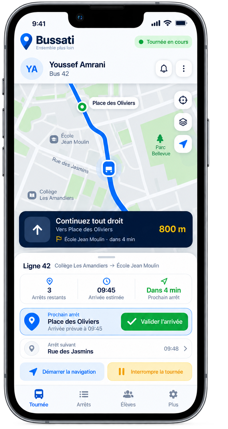 Navigation chauffeur Bussati