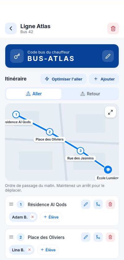 Gestion d'une ligne de bus Bussati